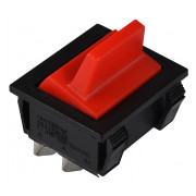 Переключатель АСКО-УКРЕМ KCD2-9-201 R/B 2-полюсный черный с красной клавишей мини-фото