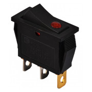 Переключатель АСКО-УКРЕМ KCD3-101EN R/B черный с красной клавишей с точечной подсветкой мини-фото