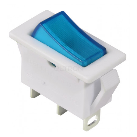 Переключатель АСКО-УКРЕМ KCD3-101N-13 BL/WH белый с синей клавишей с подсветкой (A0140040040) фото