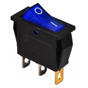 Переключатель АСКО-УКРЕМ KCD3-101N BL/B черный с синей клавишей с подсветкой мини-фото