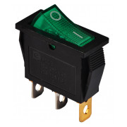 Перемикач АСКО-УКРЕМ KCD3-101N GR/B чорний з зеленою клавішою з підсвічуванням міні-фото