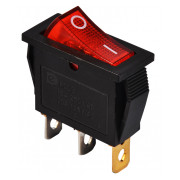 Перемикач АСКО-УКРЕМ KCD3-101N R/B чорний з червоною клавішою з підсвічуванням міні-фото