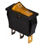 Перемикач АСКО-УКРЕМ KCD3-101N YL/B чорний з жовтою клавішою з підсвічуванням міні-фото