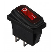 Переключатель АСКО-УКРЕМ KCD3-101W R/B черный с красной клавишей IP54 мини-фото