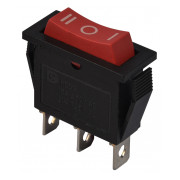 Переключатель АСКО-УКРЕМ KCD3-103 R/B на 3 положения черный с красной клавишей мини-фото
