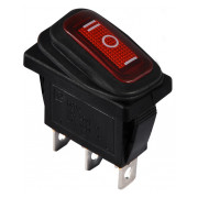 Переключатель АСКО-УКРЕМ KCD3-103W R/B на 3 положения черный с красной клавишей IP54 мини-фото
