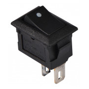 Перемикач АСКО-УКРЕМ KCD5-101 B/B мініатюрний чорний з чорною клавішою міні-фото