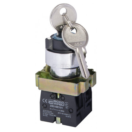 Перемикач АСКО-УКРЕМ XB2-BG03 3-позиційний з ключем (A0140010008) фото