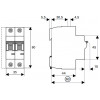 Автоматичний вимикач Eaton HL-B32/1N 1p+N B 32А зображення 2 (габаритні розміри)