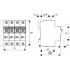 Автоматический выключатель Eaton HL-B16/3N 3p+N B 16А изображение 2 (габаритные размеры)