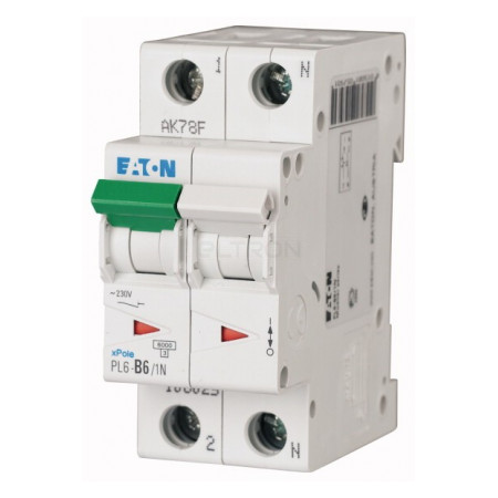 Автоматичний вимикач Eaton PL6-B6/1N 1p+N B 6А (106025) фото