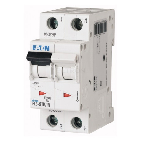 Автоматичний вимикач Eaton PL6-B10/1N 1p+N B 10А (106026) фото