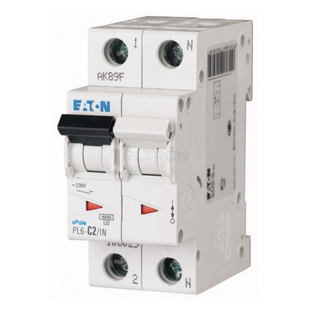 Автоматический выключатель Eaton PL6-C2/1N 1p+N C 2А (106029) фото