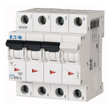 Автоматический выключатель Eaton PL6-B10/3N 3p+N B 10А (106036) фото