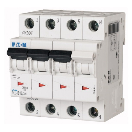 Автоматичний вимикач Eaton PL6-B16/3N 3p+N B 16А (106037) фото
