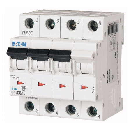 Автоматичний вимикач Eaton PL6-B32/3N 3p+N B 32А (106040) фото