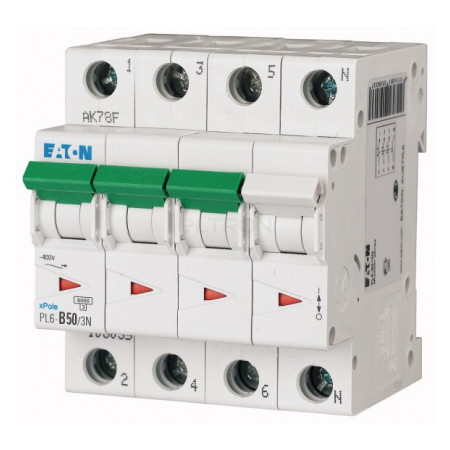 Автоматичний вимикач Eaton PL6-B50/3N 3p+N B 50А (106903) фото
