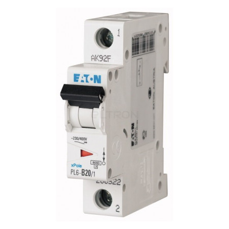 Автоматичний вимикач Eaton PL6-B20/1 1p B 20А (286522) фото