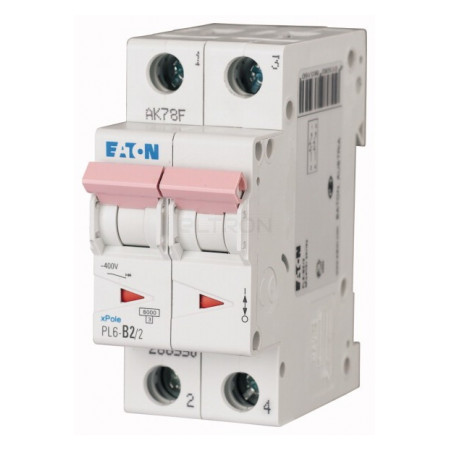 Автоматичний вимикач Eaton PL6-B2/2 2p B 2А (286550) фото