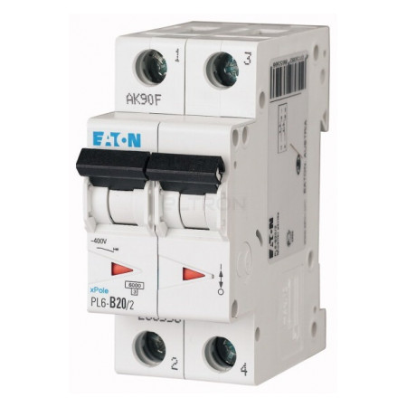 Автоматичний вимикач Eaton PL6-B20/2 2p B 20А (286556) фото