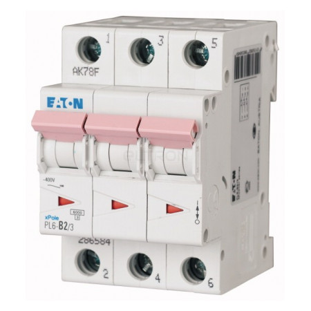 Автоматичний вимикач Eaton PL6-B2/3 3p B 2А (286584) фото