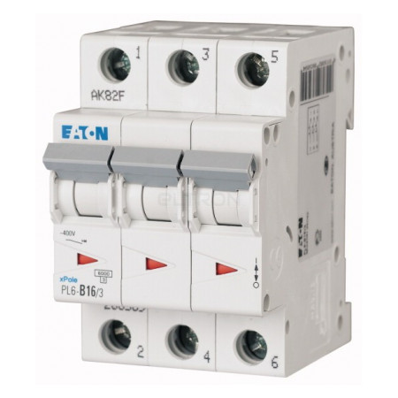 Автоматичний вимикач Eaton PL6-B16/3 3p B 16А (286589) фото