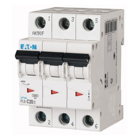 Автоматичний вимикач Eaton PL6-C20/3 3p C 20А (286602) фото