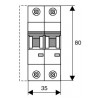 Автоматический выключатель Eaton PL6-C10/2 2p C 10А изображение 2 (габаритные размеры)