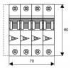 Автоматический выключатель Eaton PL6-B32/3N 3p+N B 32А изображение 2 (габаритные размеры)
