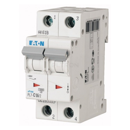 Автоматичний вимикач Eaton PL7-C1,6/2 2p C 1,6А (165093) фото
