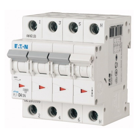 Автоматичний вимикач Eaton PL7-D4/3N 3p+N D 4А (165287) фото
