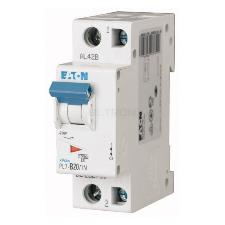 Автоматичний вимикач Eaton PL7-B20/1N 1p+N B 20А (262741) фото