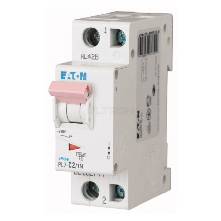 Автоматичний вимикач Eaton PL7-C2/1N 1p+N C 2А (262744) фото