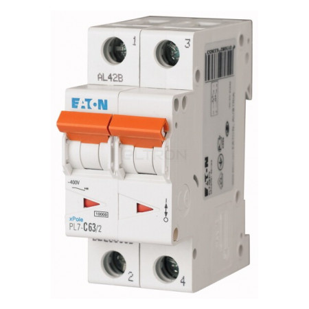 Автоматичний вимикач Eaton PL7-C63/2 2p C 63А (263365) фото