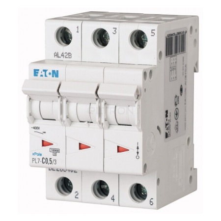 Автоматичний вимикач Eaton PL7-C0,5/3 3p C 0,5А (263402) фото