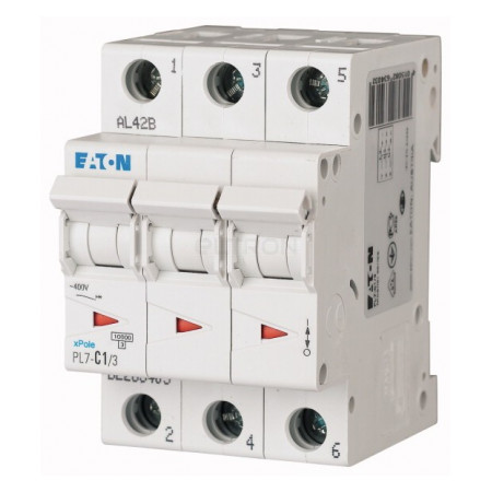 Автоматичний вимикач Eaton PL7-C1/3 3p C 1А (263403) фото