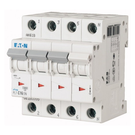 Автоматический выключатель Eaton PL7-C16/3N 3p+N C 16А (263995) фото