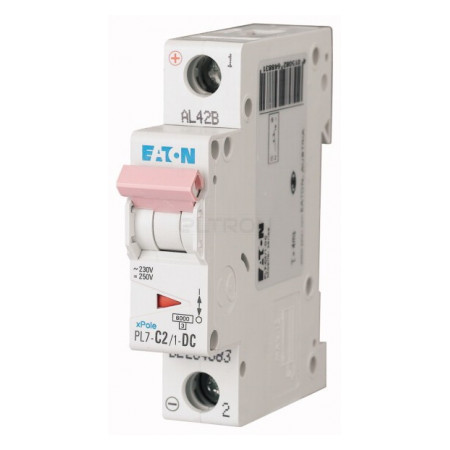 Автоматичний вимикач Eaton PL7-C2/1-DC 1p C 2А (264883) фото