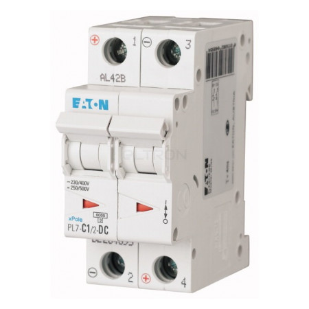 Автоматичний вимикач Eaton PL7-C1/2-DC 2p C 1А (264895) фото