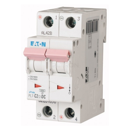 Автоматичний вимикач Eaton PL7-C2/2-DC 2p C 2А (264896) фото