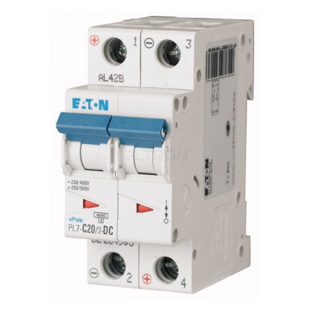 Автоматический выключатель Eaton PL7-C20/2-DC 2p C 20А (264903) фото
