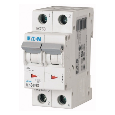 Автоматичний вимикач Eaton PL7-B4/2-HS 2p B 4А (264910) фото