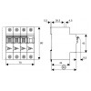 Автоматичний вимикач Eaton PL7-C6/3N 3p+N C 6А зображення 2 (габаритні розміри)
