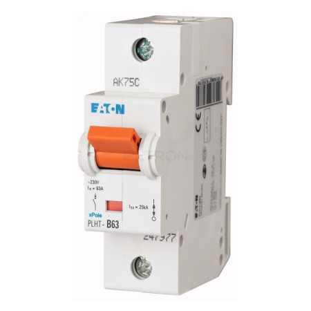 Автоматичний вимикач Eaton PLHT-B63 (25кА) 1p B 63А (247977) фото