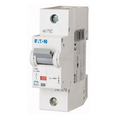 Автоматичний вимикач Eaton PLHT-B80 (20кА) 1p B 80А (247978) фото