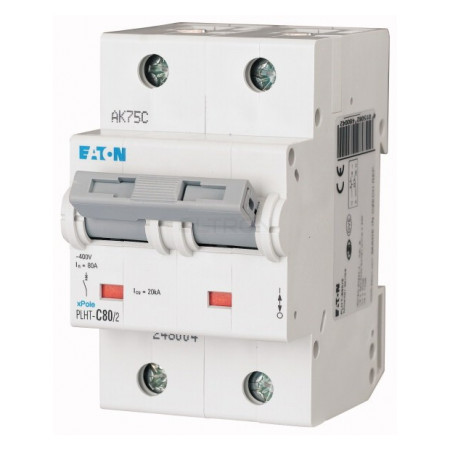 Автоматичний вимикач Eaton PLHT-C80/2 (20кА) 2p C 80А (248013) фото