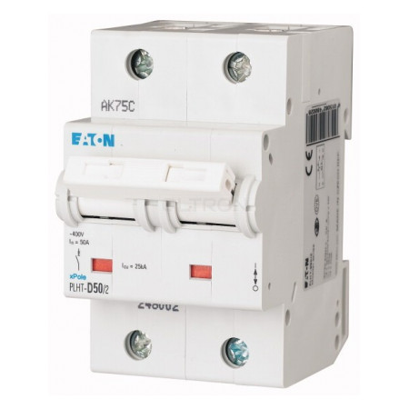 Автоматичний вимикач Eaton PLHT-D50/2 (25кА) 2p D 50А (248020) фото
