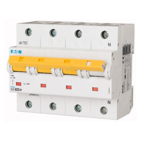 Автоматический выключатель Eaton PLHT-B25/3N (25кА) 3p+N B 25А (248051) фото