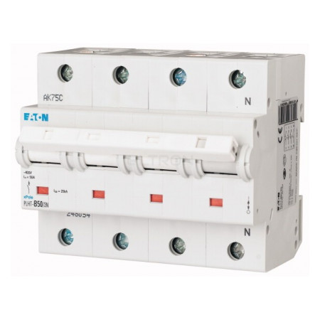Автоматичний вимикач Eaton PLHT-B50/3N (25кА) 3p+N B 50А (248054) фото