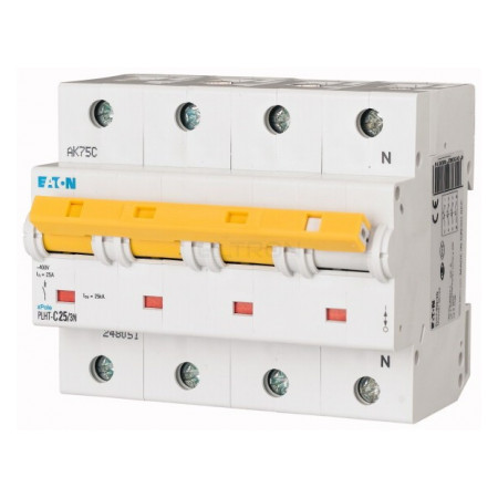 Автоматический выключатель Eaton PLHT-C25/3N (25кА) 3p+N C 25А (248060) фото
